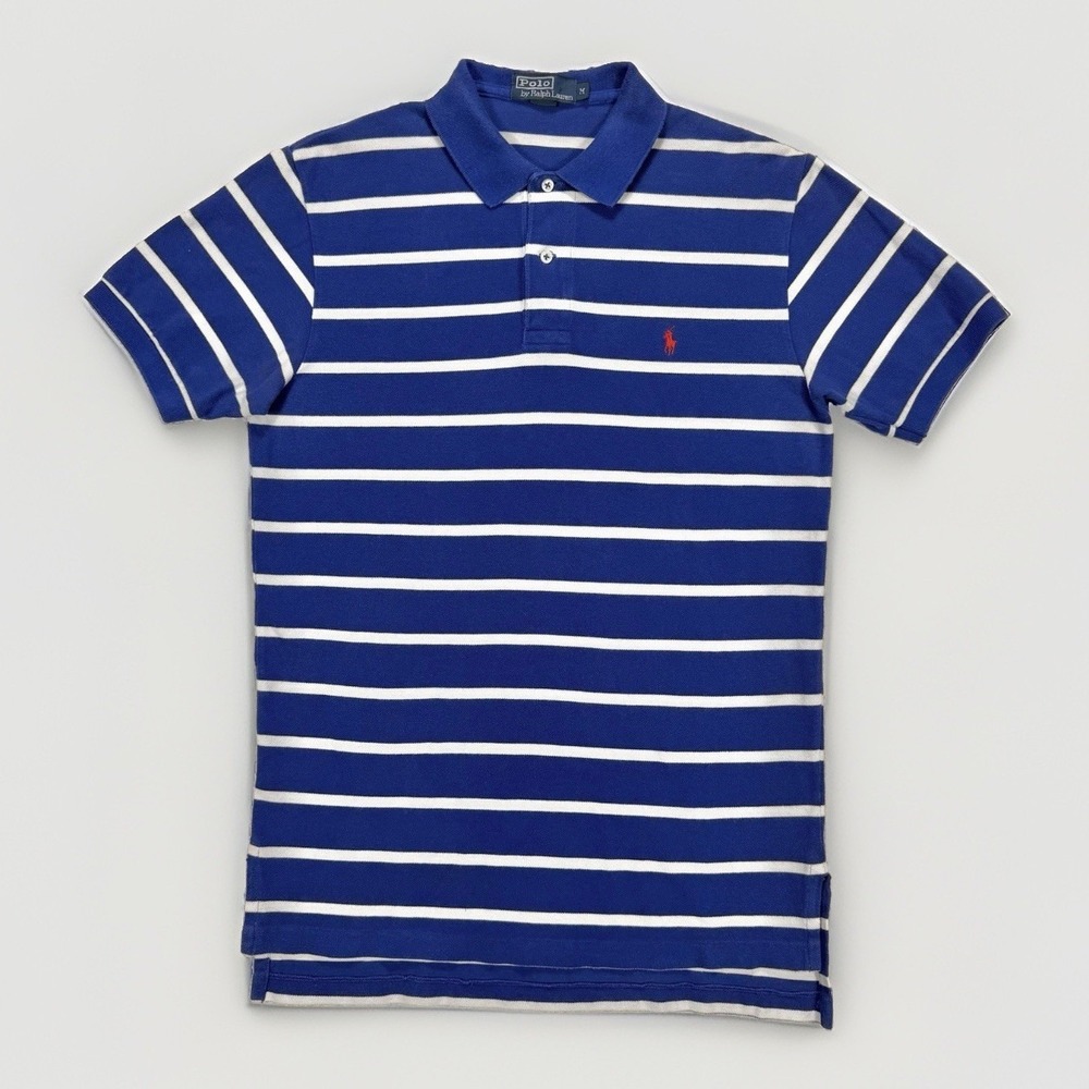 VTG Polo Ralph Lauren Shirt Men's M Striped Pony Preppy Y2K Casual Quiet Luxury